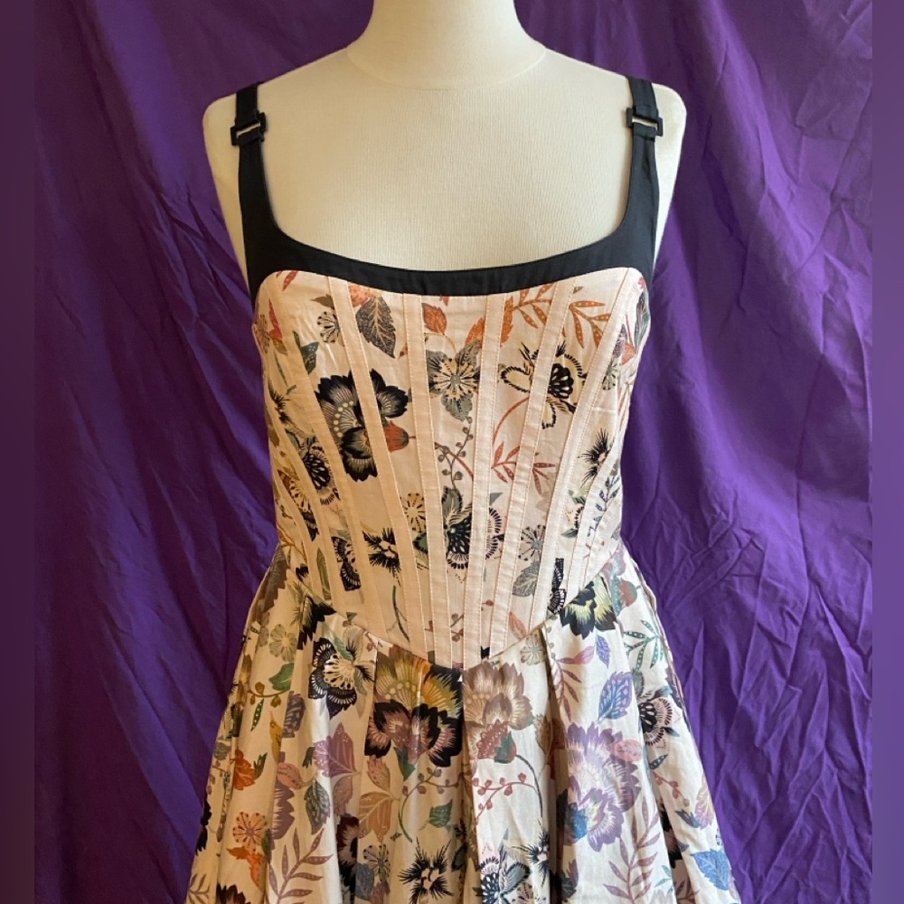 NWT Anthropologie Pale Pink Floral Midi Dress for Prom. Size XS. - Picture 2 of 11